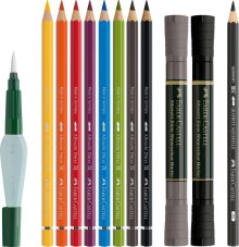 Akvarelové pastelky Faber-Castell A. Dürer – sada 12 ks pre mokré techniky