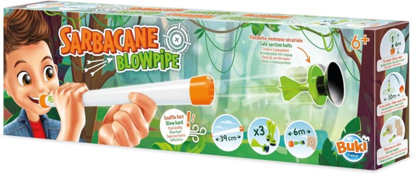 Fúkacia trubica na šípy s prísavkami