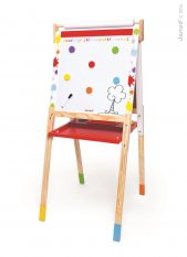 Drevená magnetická tabuľa pre deti s nastaviteľnou výškou