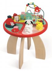 Drevený hrací stolík s aktivitami na jemnú motoriku Baby Forest Janod