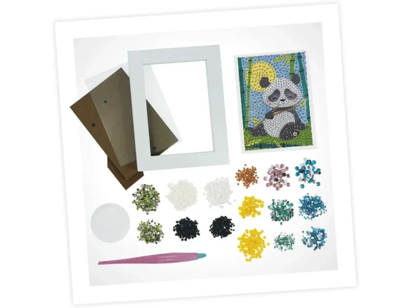 Obraz ze třpytek - Panda