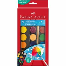 Vodové farby Faber Castell - 21 farieb so štetcom