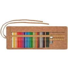 Pastelky Faber-Castell Polychromos – sada 30 ks v koženej rolke