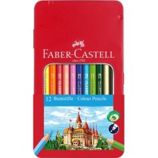 Pastelky Faber-Castell - 12 barev v plechové krabičce
