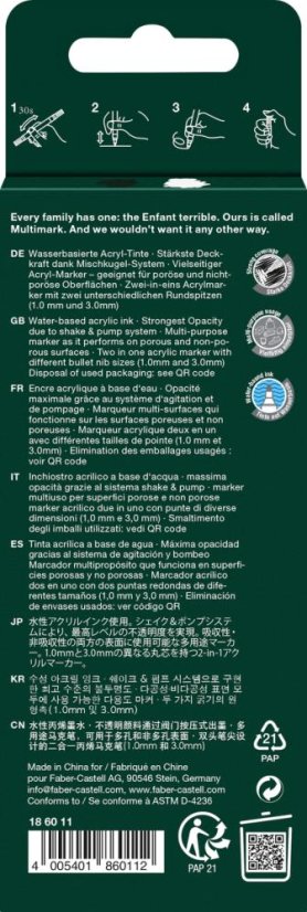 Akrylové popisovače multimark – sada 2 ks, bílý/černý