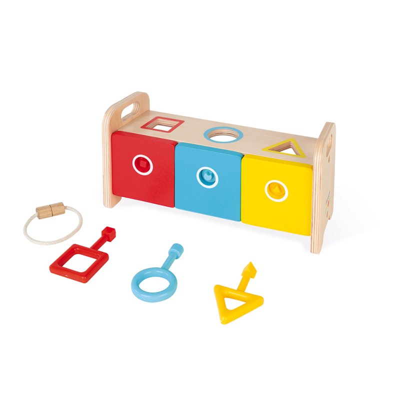 Vkladanie a triedenie s kľúčikmi a zámkami Montessori Janod