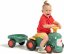 Odrážadlo Falk traktor baby Maurice zelený vintage s prívesom