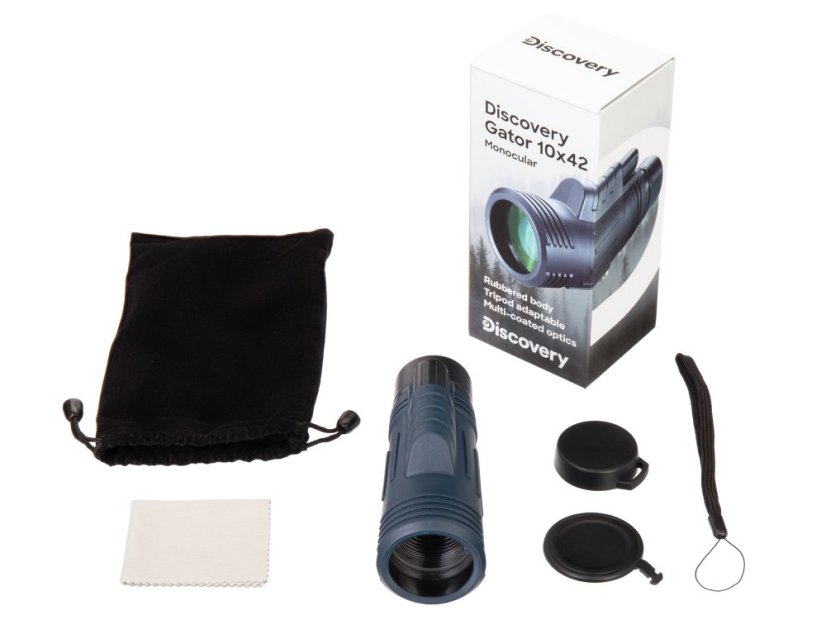 Monokulárny ďalekohľad Discovery Gator 10x42 - obsah balenia