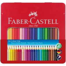 Akvarelové Pastelky Colour Grip set 24 barev v plechové krabičce