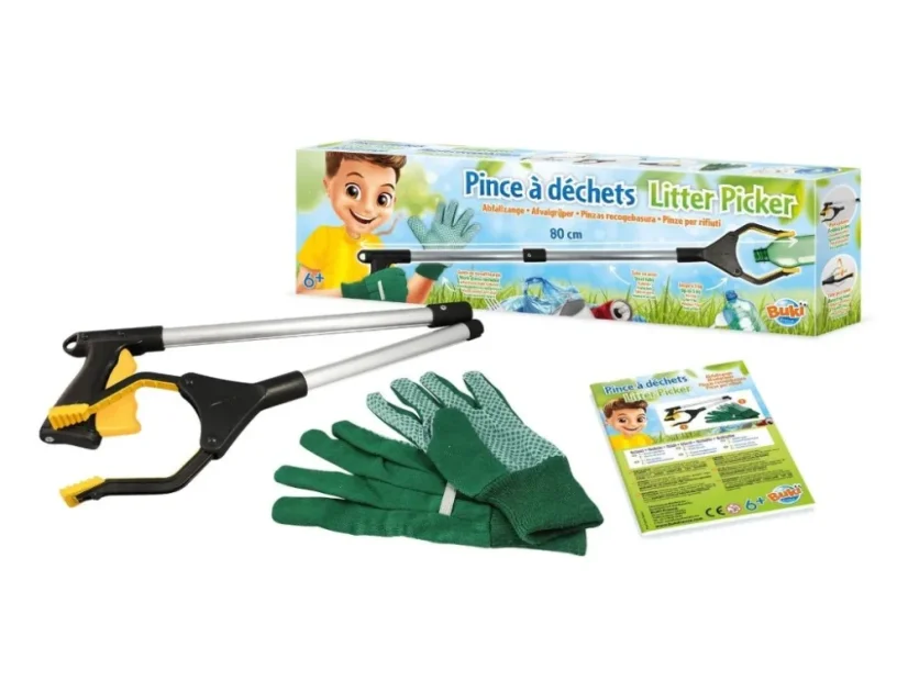 Sběrač na odpadky + rukavice