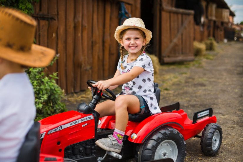Falk Šlapací traktor 4010AB Massey Ferguson S8740 - červený