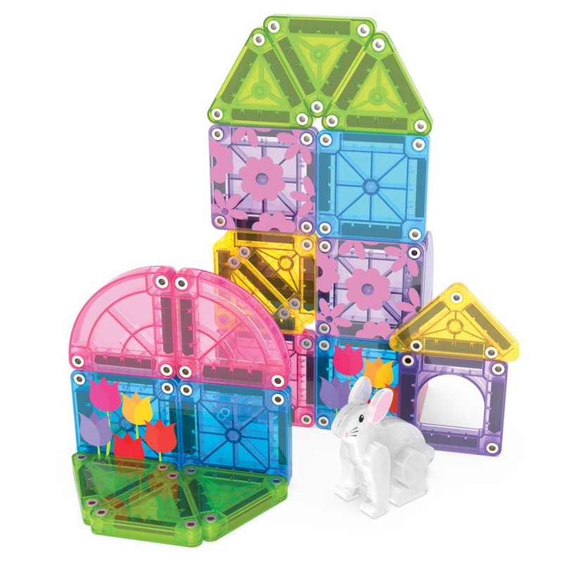 Magnetická stavebnice microMAGS Spring Garden Travel Set 24 dílů