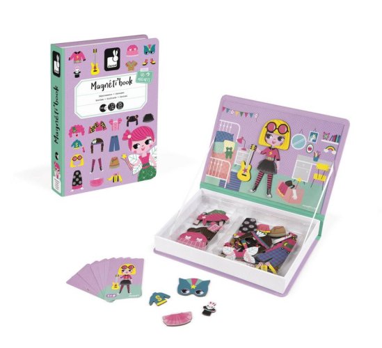 Janod Magnetibook Obliekanie dievčatá - Magnetická kniha pre deti