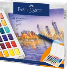 Akvarelové farby Faber-Castell Creative Studio 48 farieb a štetec