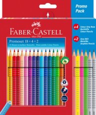 Akvarelové pastelky Faber-Castell Colour Grip 18 + 4 neonové + 2 grafitové