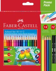 Trojhranné pastelky Faber-Castell Tria set 18 farieb + 4 + 2
