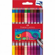 Obojstranné fixky Faber-Castell Fibre-Tip 20 farieb