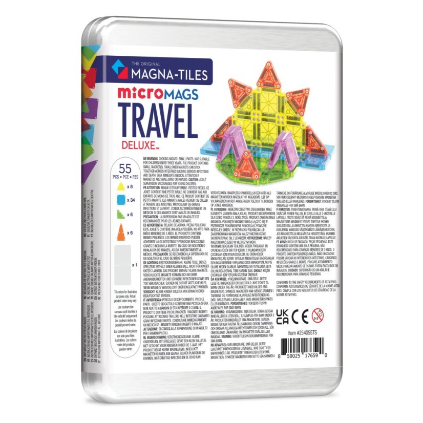 Magnetická stavebnice Magna Tiles Travel Set Deluxe 55 dílů