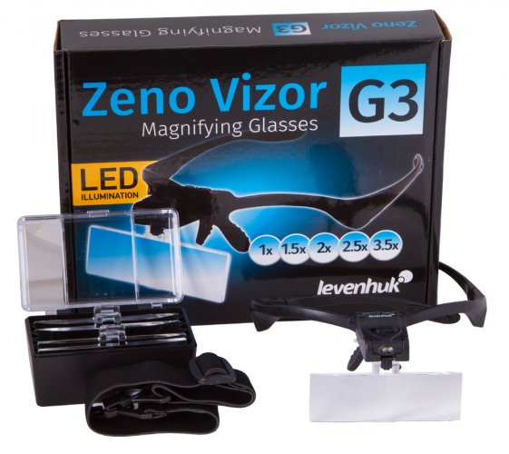 Zväčšovacie okuliare s LED osvetlením Zeno Vizor G3 - obsah balenia