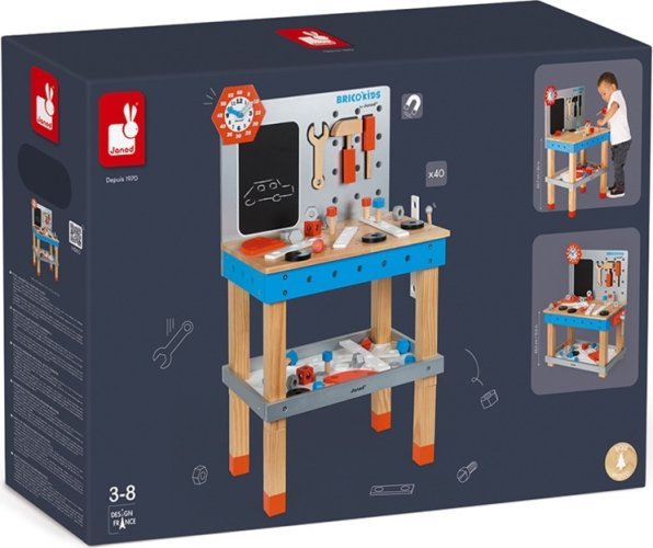 Janod BricoKids Dětská dílna s nářadím 40 ks