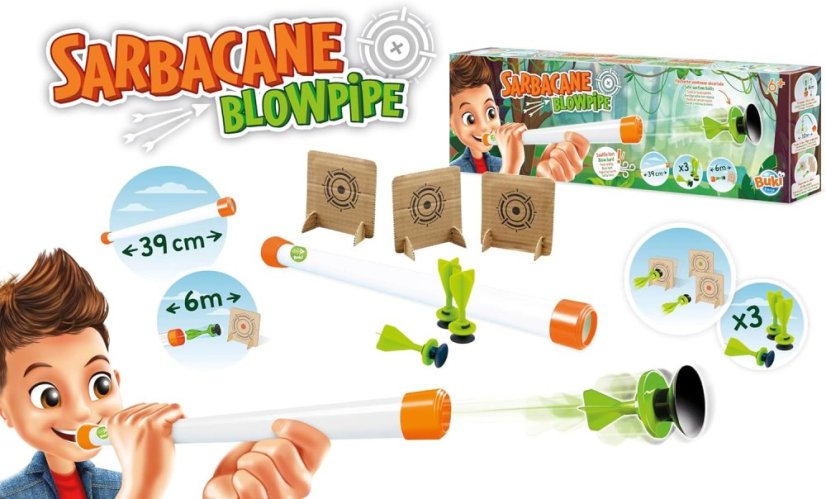 Foukací trubice na šípy s přísavkami