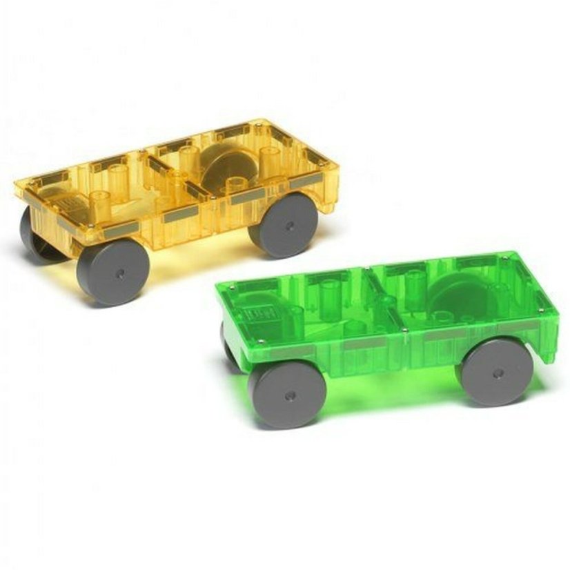 Magnetická stavebnice Magna Tiles Cars Green/Yellow - 2 diely