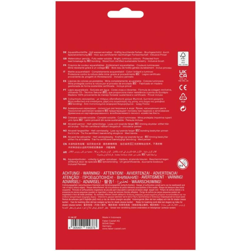 Akvarelové pastelky Faber Castell - 36 barev a štětec