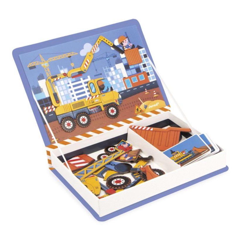 Janod Magnetibook Na stavbě - magnetická kniha pro děti