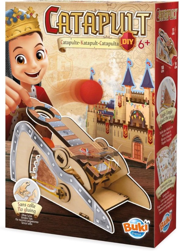 Středověký katapult -  dřevěná stavebnice pro děti - balení