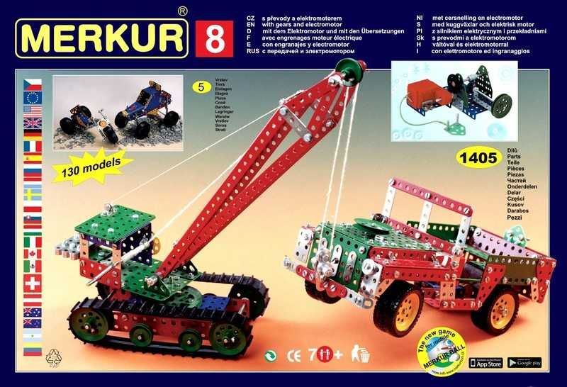 Stavebnica Merkur 8, 130 modelov, 1405 dielov