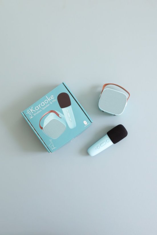 Bluetooth Karaoke set mikrofón a reproduktor Modrý