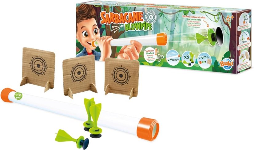 Fúkacia trubica na šípy s prísavkami