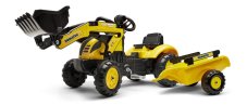 Falk Šliapací traktor 2076M Komastu s nakladačom a vlečkou - žltý