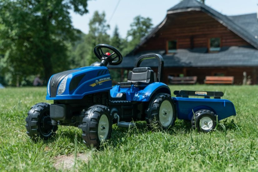 Falk Šlapací traktor 3080 AB Holland T6 s přívěsem
