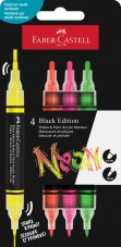 Akrylové popisovače Black Edition Shake&Paint, súprava 4 neónových farieb