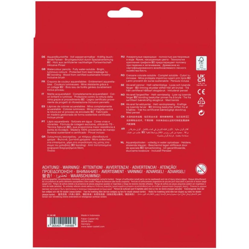Akvarelové pastelky - 48 barev a štětec v papírové krabičce
