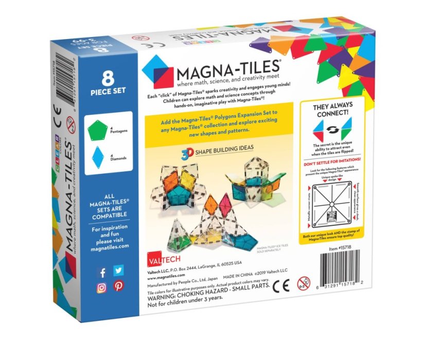 Magnetická stavebnice Magna Tiles Polygons 8 dílů