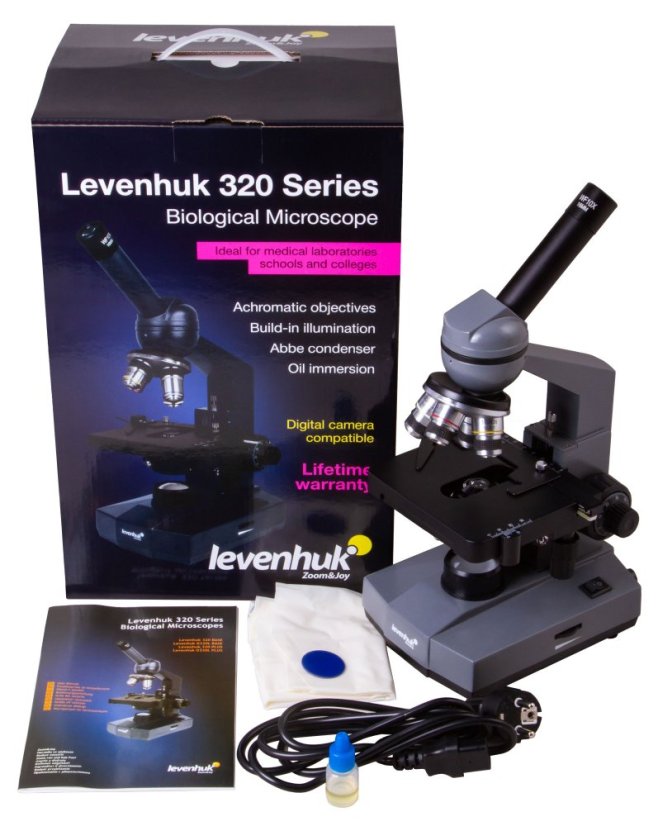 Biologický Mikroskop Levenhuk 320 PLUS - obsah balenia