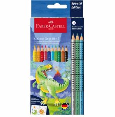 Pastelky Dino Colour Grip set 10+3 Metallic