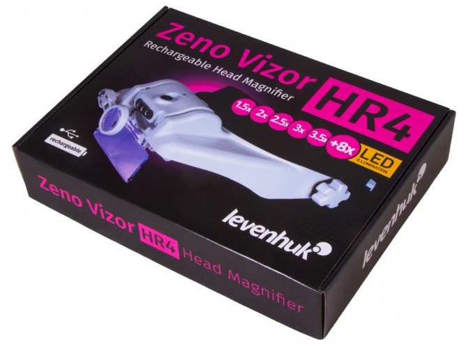 Dobíjacia náhlavná lupa Zeno Vizor HR4 - balenie