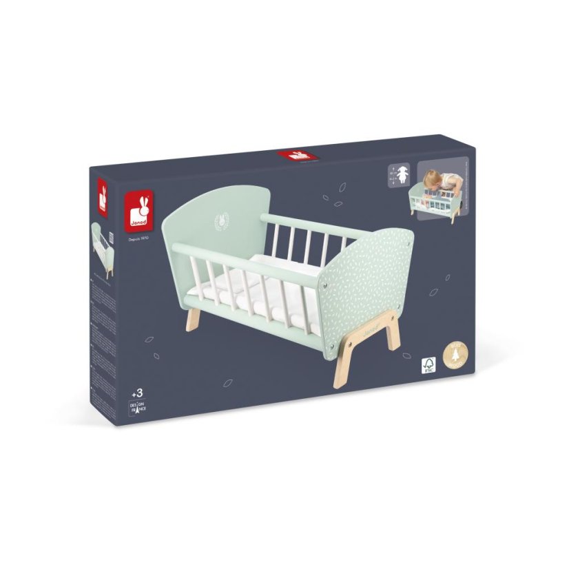 Janod Dřevěná postýlka pro panenku Zen