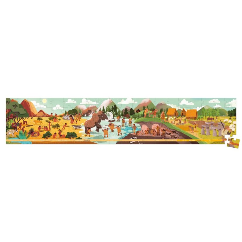 Janod Panoramatické prehistorické puzzle v kufríku 100 dielikov