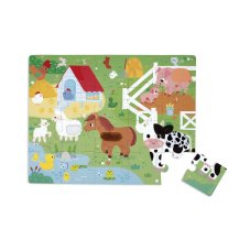 Janod Farma – hmatové senzorické puzzle s různými povrchy 20 ks