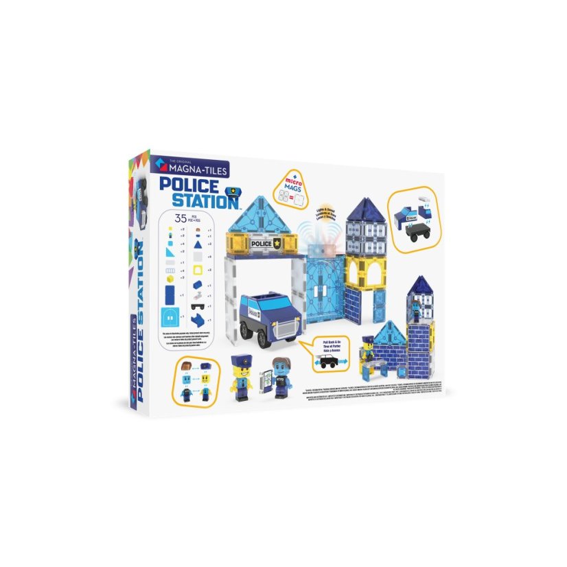 Magnetická stavebnica Magna Tiles Policajná stanica 35 dielov