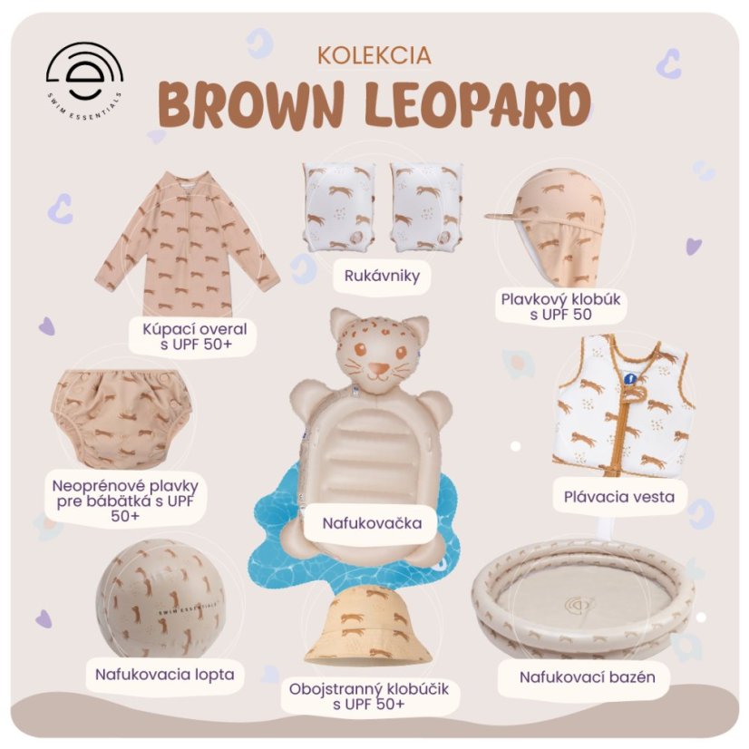 Nafukovací bazén se stříškou Brown Leopard 100 cm