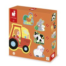 Janod Kartonové puzzle rostoucí s dítětem Farma