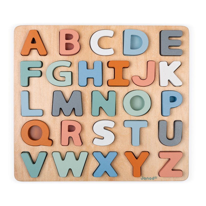 Janod Sweet Cocoon vkladacie puzzle Abeceda 26 ks