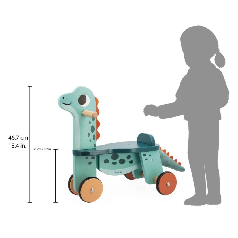 Dřevěné odrážedlo pro děti Portosaurus Dino Janod