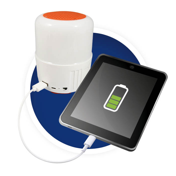 Kempingová lampa s reproduktorem