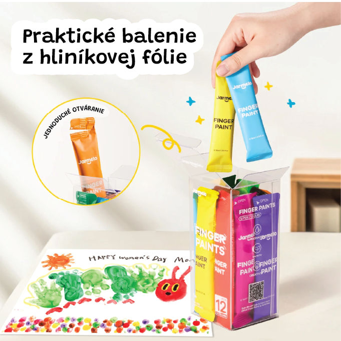 Prstové barvy na cesty 12 ks